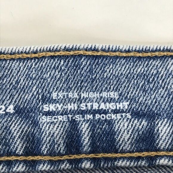 Old Navy Extra High Rise Sky-Hi Straight Jeans Women's Plus Size 24 Button-Fly - Picture 13 of 14